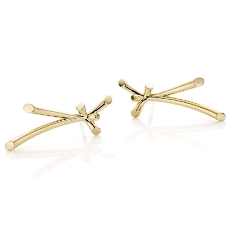 Yellow gold winter earstuds