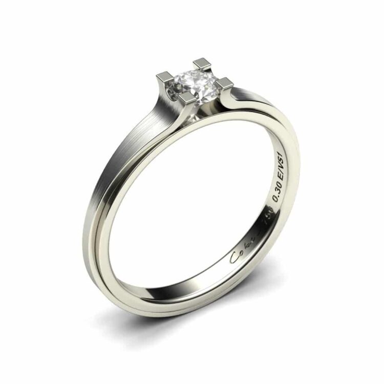 Klassieke verlovingsring met diamant