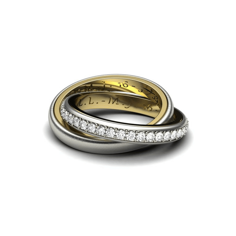 Witgouden ringen gemonteerd om u en uw partners trouwringen gravure behouden cober