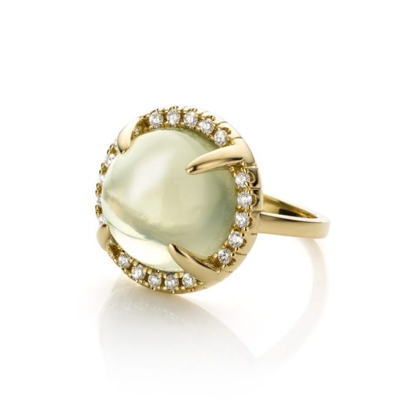 geelgouden ring met maansteen en diamanten mary ann moonstone cober