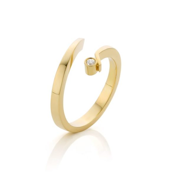 geelgouden design ring met diamant (3)