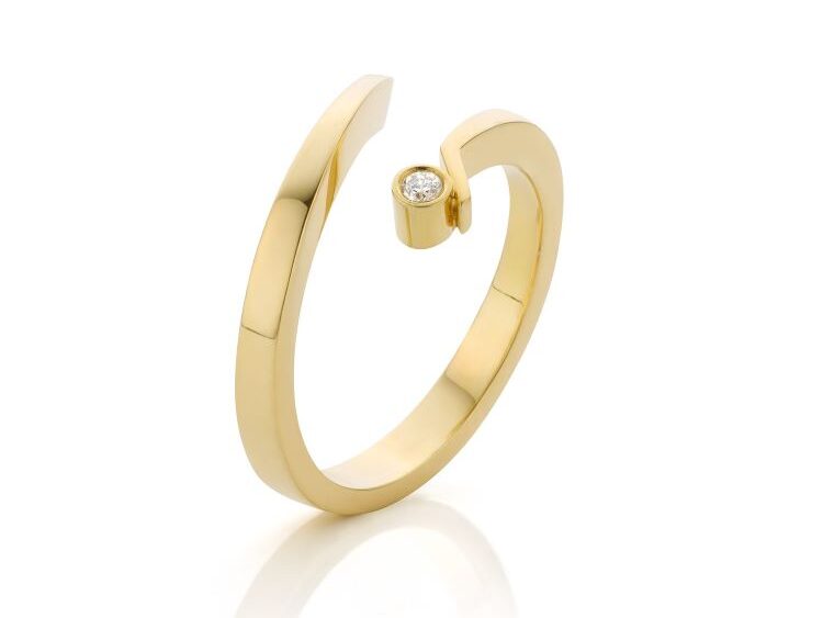 geelgouden design ring met diamant (3)