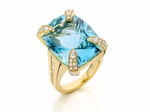 Ring with Swiss Blue Topaz