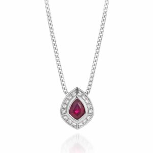 White gold pendant with a Ruby
