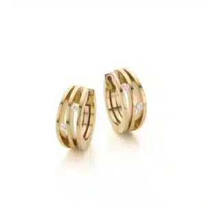 Yellow gold earrings "Wave"