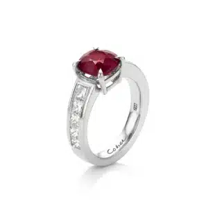 White gold ring with Ruby