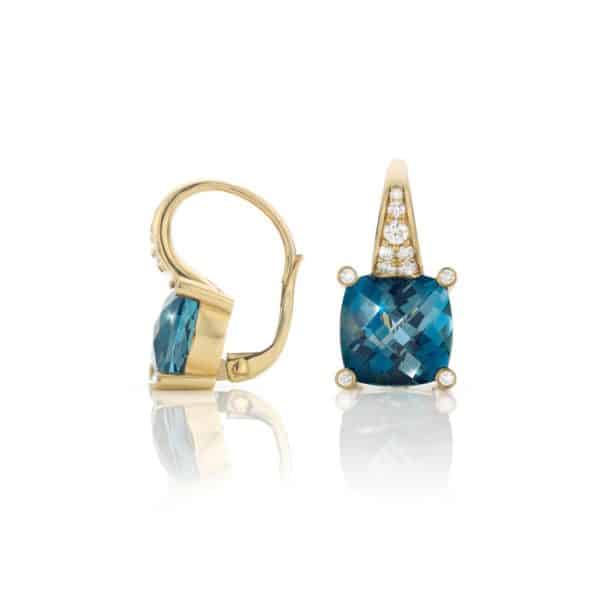 Yellow gold earrings with Topaz