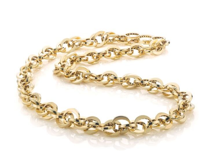 14 karat yellow gold handmade necklace