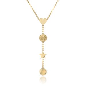 Yellow gold Lotus necklace