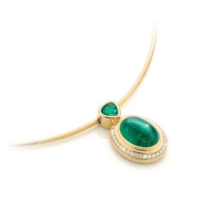 Pendant with two Emeralds