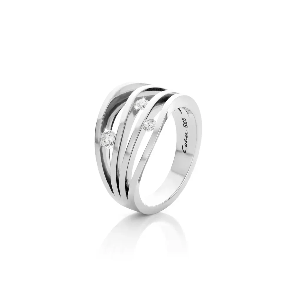 Design wave ring met Diamanten