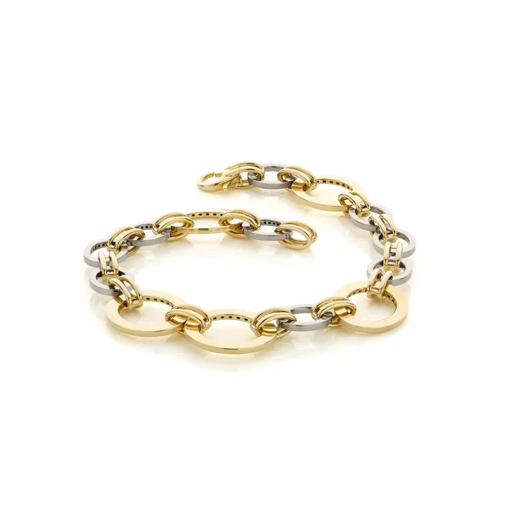 Bicolor armband met fantasie schakel