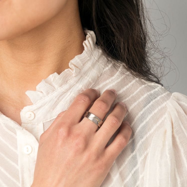 Heartbeat bicolor gedenksieraad