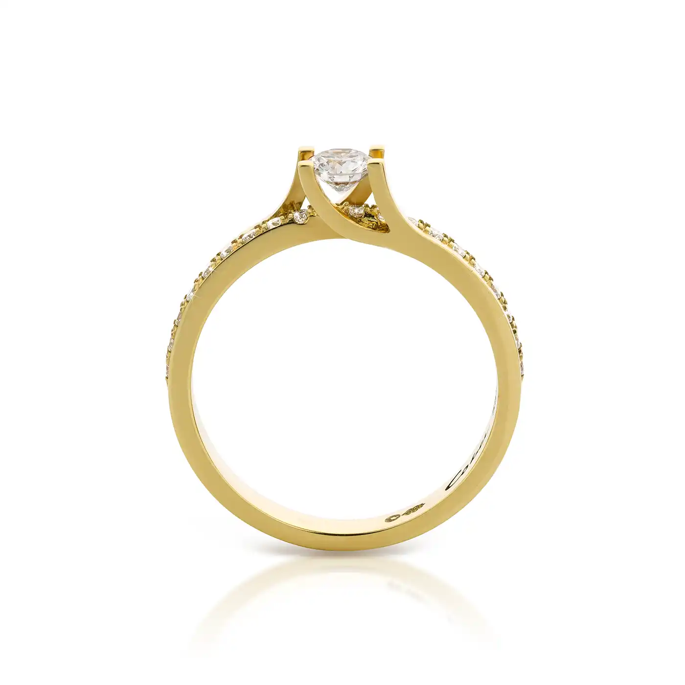 Diamanten ring in 14K geelgoud