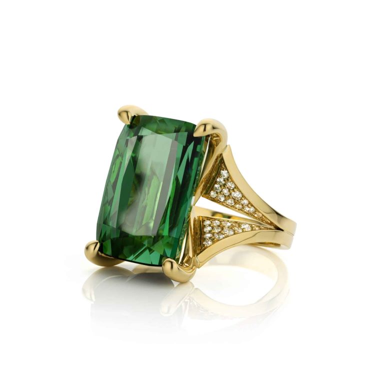 Ring met groene Toermalijn