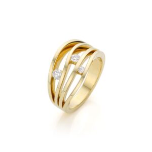 Ring geelgoud “Slim tripple wave”