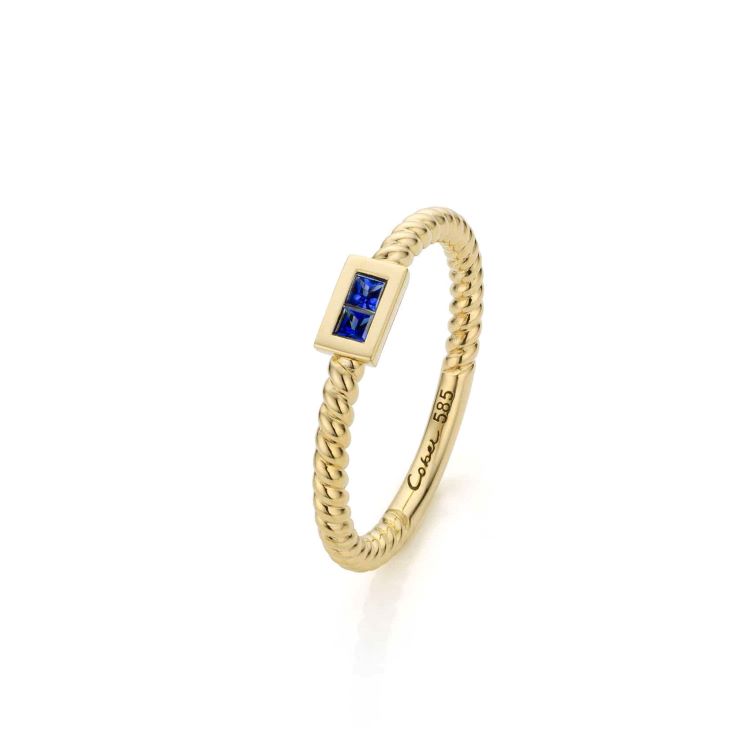 Ring geelgoud “Ibiza Sapphire”