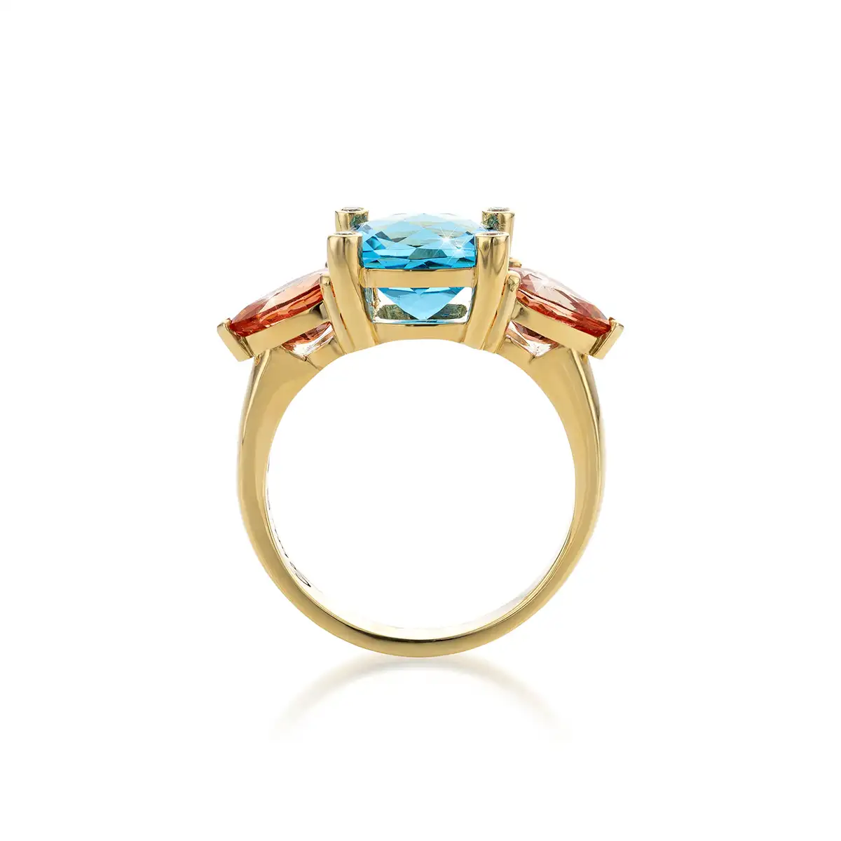 Ring met Topaas en Padparadscha - Afbeelding 2