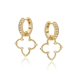 Geelgouden oorbellen met diamanten