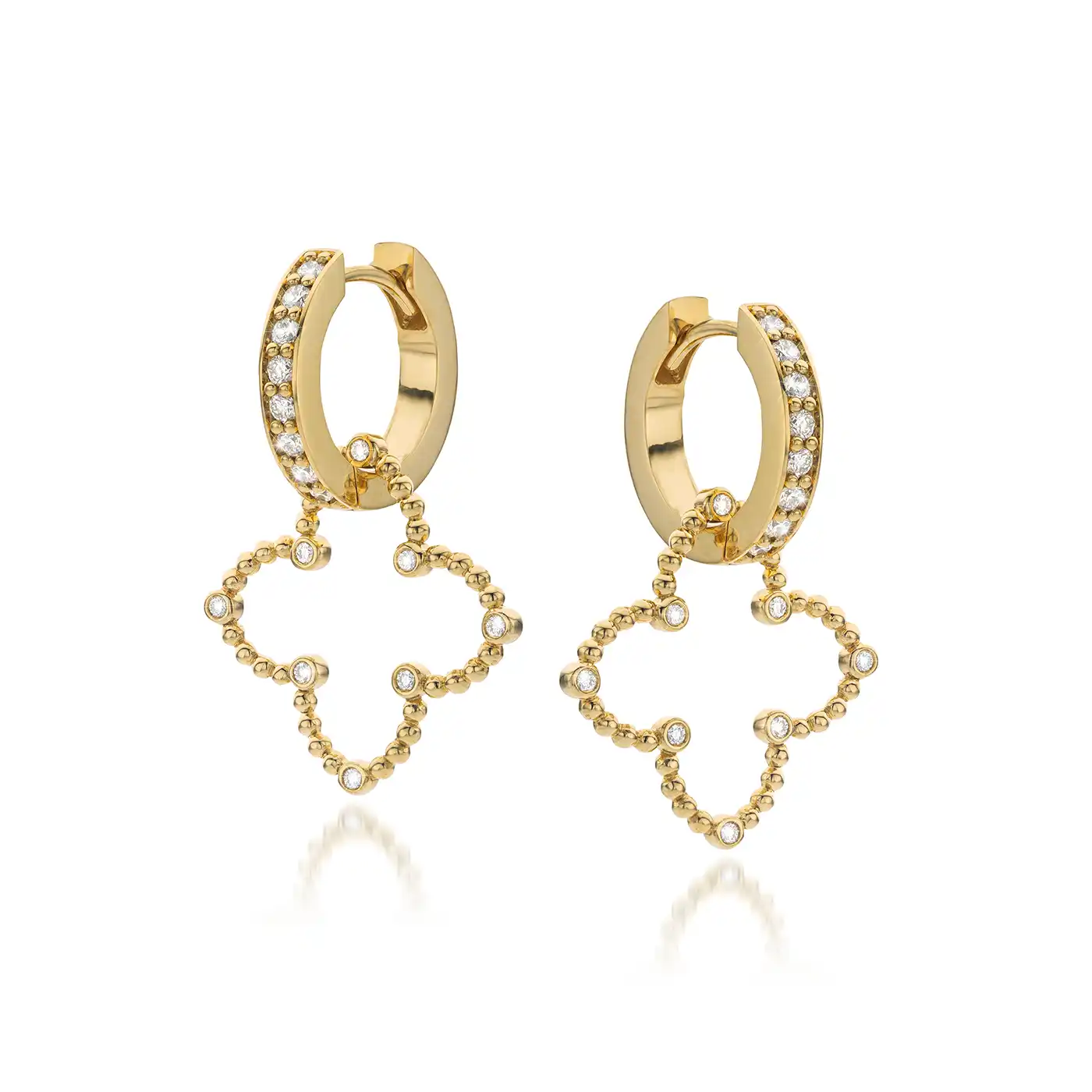 Geelgouden oorbellen met diamanten