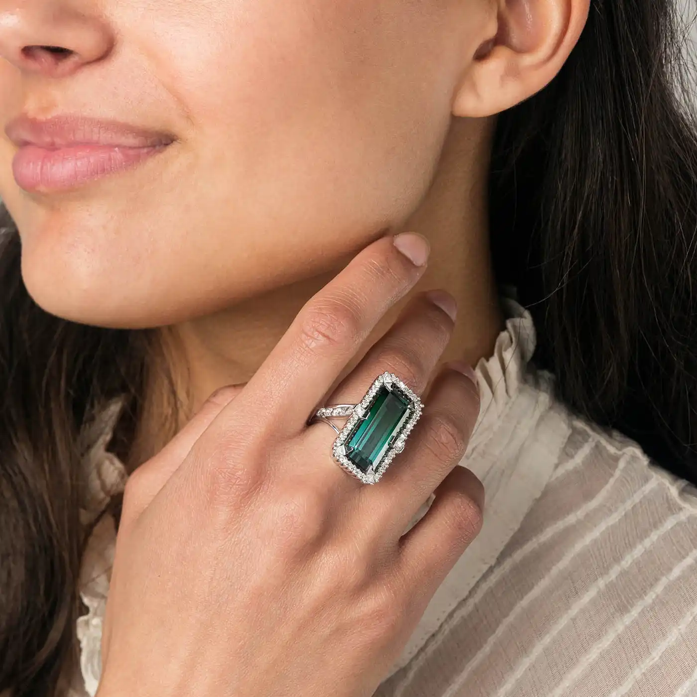 Ring Tweekleurige Toermalijn - Afbeelding 5