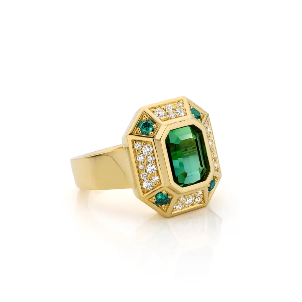 Ring met groene Toermalijn