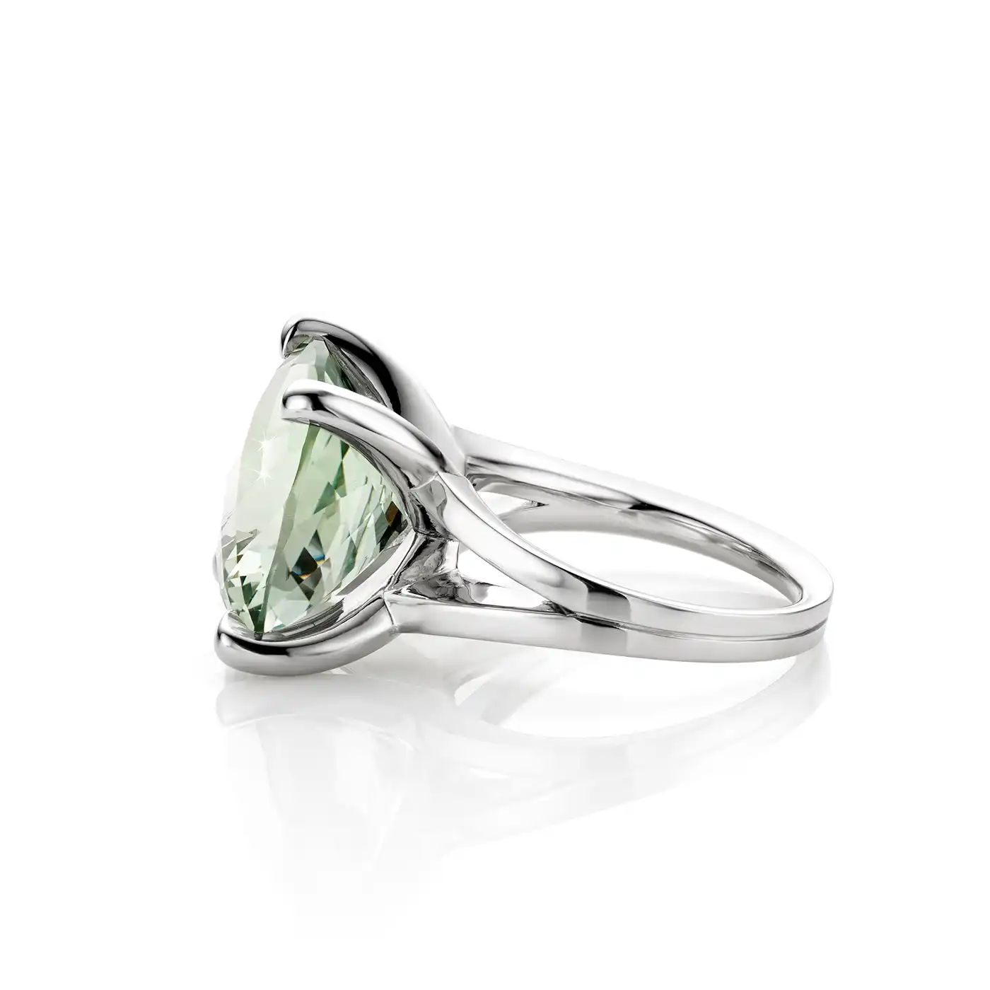 Witgouden ring met Prasioliet