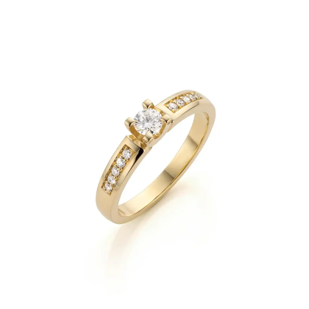 Geelgouden ring met diamanten